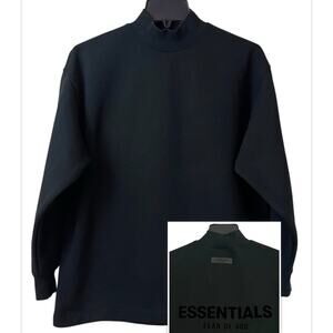 Fear of God Essentials Sweatshirt Mens XXS Black Pullover Stretch Limo Neck